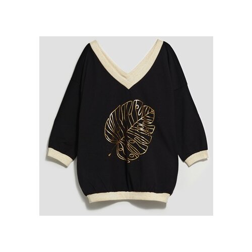 Moodo WOMEN'S SWEATSHIRT L-BL-4009 BLACK Cene