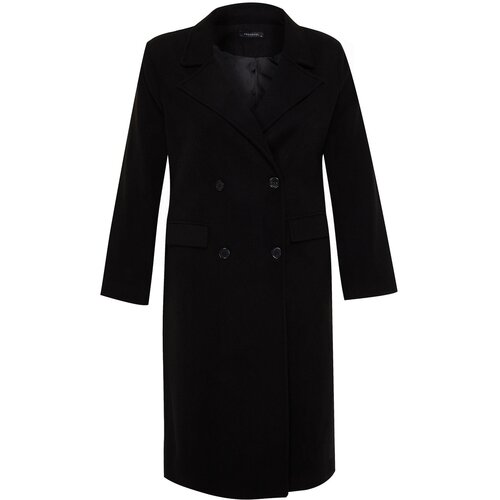 Trendyol Curve Black Pocket Flap Cachet Coat Cene
