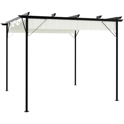 vidaXL Pergola z zložljivo streho kremno bela 3x3 m jeklo Cene