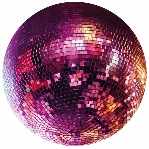  Okrugla fototapeta - Magenta disco ball 140x140 Slike