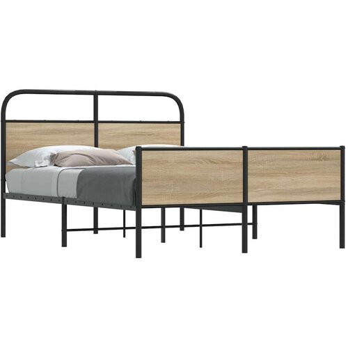 vidaXL Posteljni okvir brez vzmetnice 120x190 cm sonoma hrast inž. les Cene