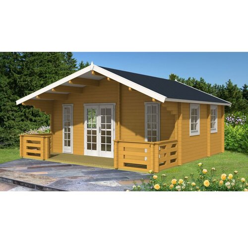 Male kuće Drvena kuća MONVISO 595 &amp;times; 445 cm &amp;ndash; bez zavr&amp;scaron;nog krovnog pokrova Slike