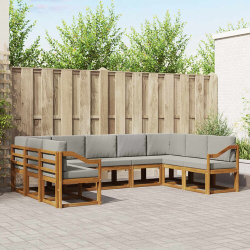  Set vanjskih sofa 9 kom. Prirodna i svijetlo siva Smeđa 304 x 185,5 x 73 cm Slike