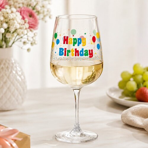  Kozarec za vino Happy Birthday Cene