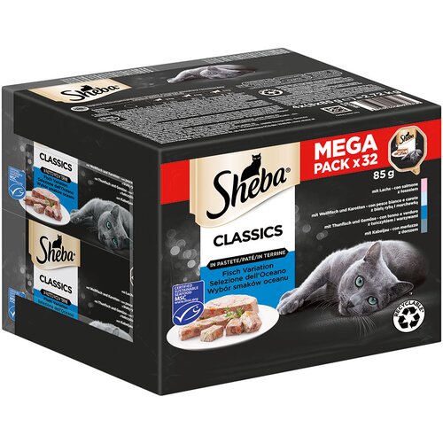 Sheba Multi pakiranje različice pladnji 64 × 85 g - Classics v pašteti Cene