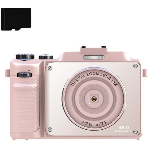 INF digitalni fotoaparat 4K/48MP/18X digitalni zoom/samodejno ostrenje/dvojni fotoaparat 32GB pomnilniška kartica pink, (21266069) Cene