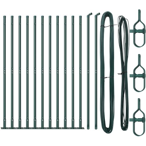 vidaXL Stebri za ograjo z osnovnimi ploščami 13 kosov Ø32mm 88,5cm Galvanizirano jeklo Cene