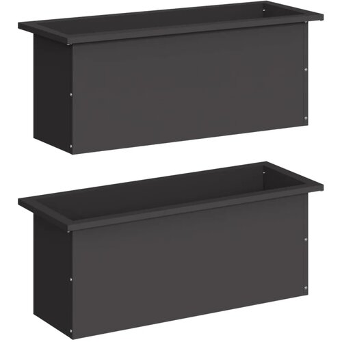  Vrtna posuda za sadnju s LED svjetlom 2 kom. Crna - Crna 30 x 80 x 30 cm 2 Slike