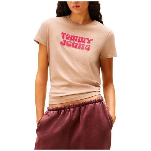 Tommy Jeans Majice &amp;amp; Polo majice TJW REG ESSENTIAL LOGO 2 Bež Slike
