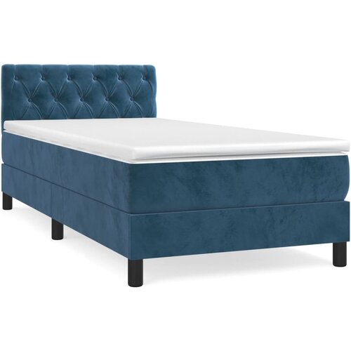 Maison Chic Box spring postelja - Vzmetna postelja z vzmetnico temno modra 80x200 cm žamet SL600, (21909697) Cene