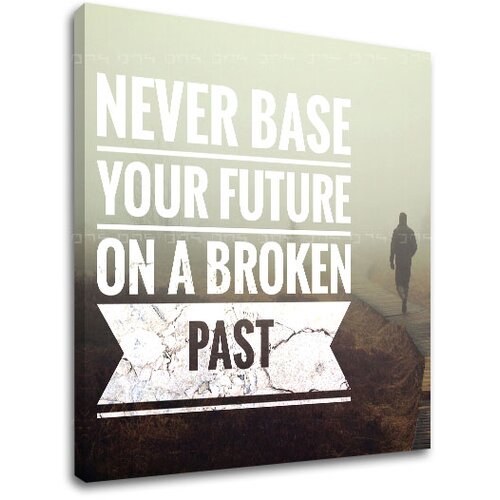  Motivacijska slika na platnu Never base your future_002 Slike