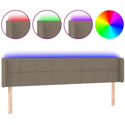 Maison Chic led posteljno vzglavje - vzglavna omarica - nočna omarica taupe 183x16x78/88 cm blago, (21706416) Slike