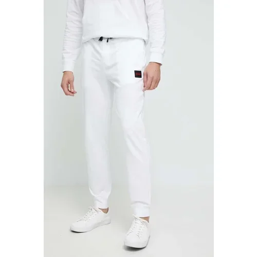 Hugo Bombažne hlače bela barva