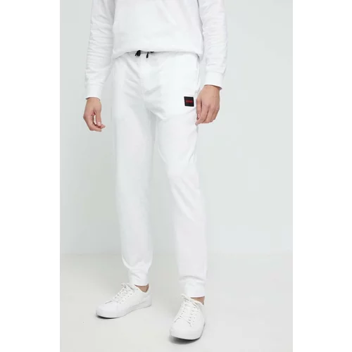Hugo Homewear pamučne hlače boja: bijela, s tiskom