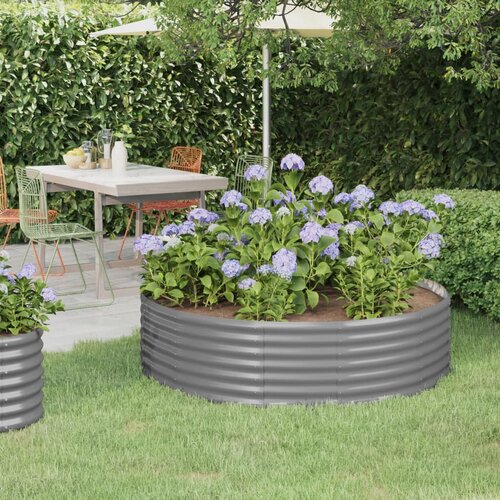 VidaXL visoka greda iz pra&amp;scaron;no premazanega jekla 140x140x36 cm siva Slike