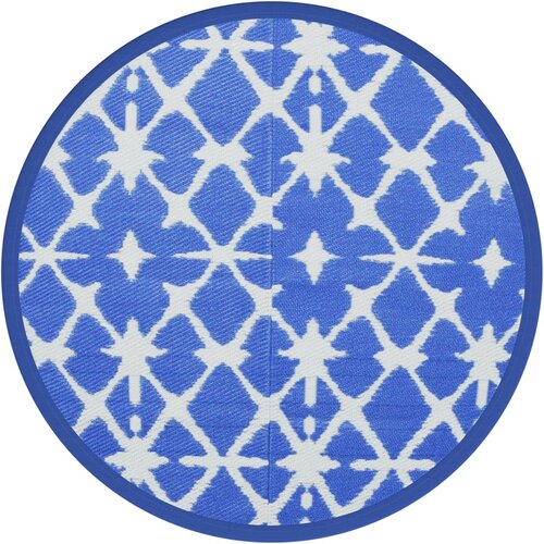 Maison Chic Zunanja Preproga, Rug modra in bela Ø200 cm PP, (22122668) Cene