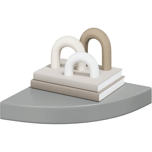  Plutajuće kutne police 2 kom sjajne sive 25 x 25 x 3,8 cm MDF Slike