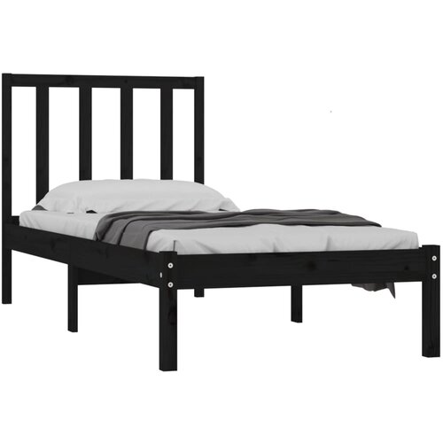  Okvir za krevet od borovine crni 75 x 190 cm jednokrevetni Slike