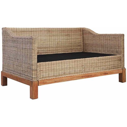  2-dijelni set sofa od prirodnog ratana s jastucima Smeđa Slike