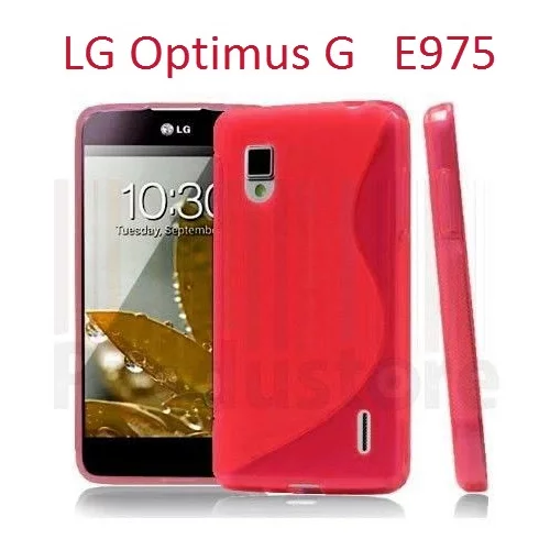  Gumijasti / gel etui S-Line za LG Optimus G E975 - rdeči