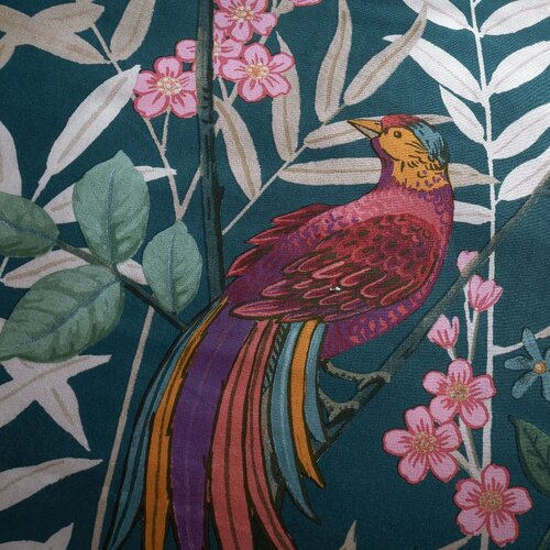 Catherine Lansfield Tamno zelena posteljina za bračni krevet/za produženi krevet 230x220 cm Tropical Floral Birds &amp;ndash; Slike