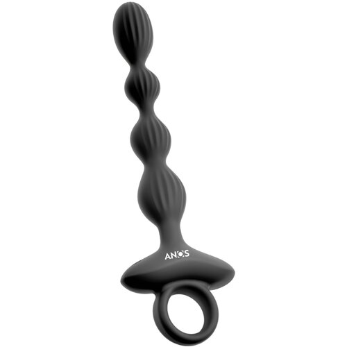 Anos Črni analni vibrator z 2 motorjema in gibljivimi kroglicami Slike