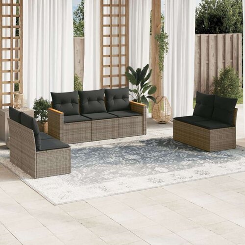  7-dijelni set vrtnih sofa sivi od poliratana Cene