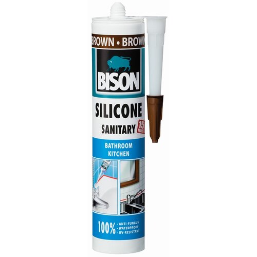 Bison Sanitarna silikonska tesnilna masa (280 ml, rjava) Slike