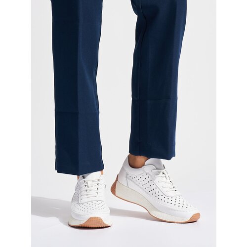 Sergio Leone Women&amp;#039;s openwork leather white trainers Slike