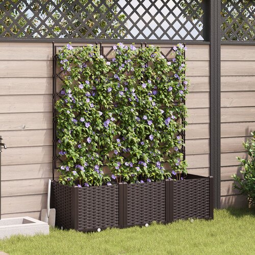 VidaXL vrtne saksije smeđa plastika 120 x 40 x 143 cm izdržljiva Slike
