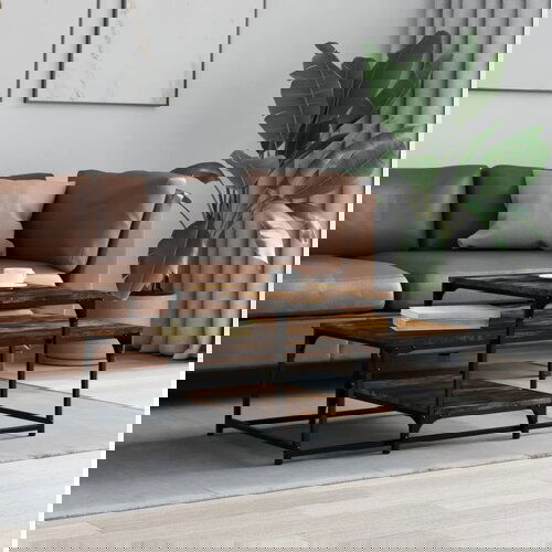 VidaXL Stolić za kavu boja hrasta 102x60x45 cm konstruirano drvo Slike