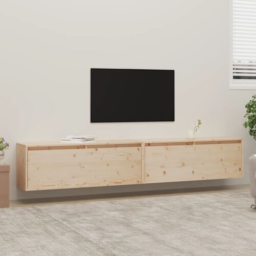 VidaXL Stenska omarica 2 kosa 100x30x35 cm trdna borovina Slike