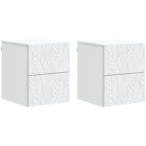  Noćni ormarić za montažu na zid 2 pcs Bijela 34,5 x 33 x 40 cm Cene