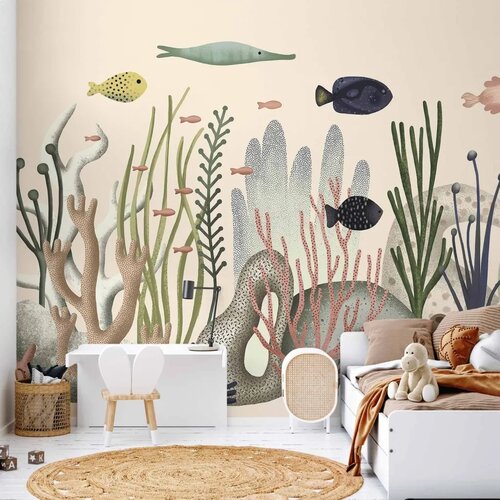  Foto tapeta - Underwater World - Fish and Corals in Pastel Colours 350x256 Premium Cene
