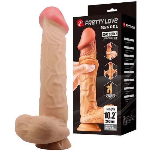  Dildo Mendel Sliding Skin, 26cm, Boja kože Slike