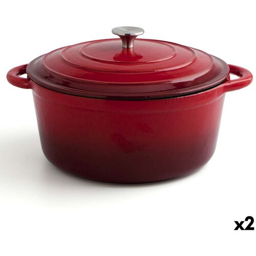  Duboka tava s poklopcem Bidasoa Fierro Crvena &amp;Oslash; 28 cm 6 L (2 kom.) Slike