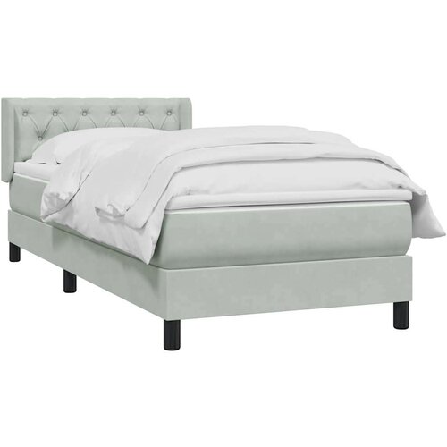  Box Spring krevet s madracem svijetlo sivi 80x220 cm samt Slike