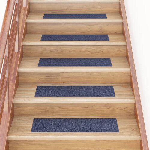 VidaXL Samoljepljivi otirači za stepenice 15 kom 76 x 20 cm sivo-plavi Slike