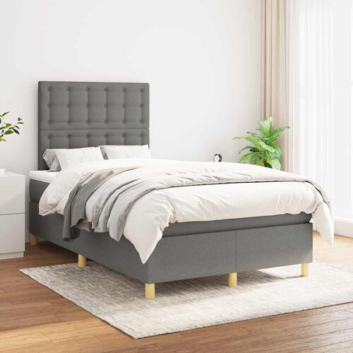  box spring s madracem tamnosivi 120 x 190 cm tkanina Slike