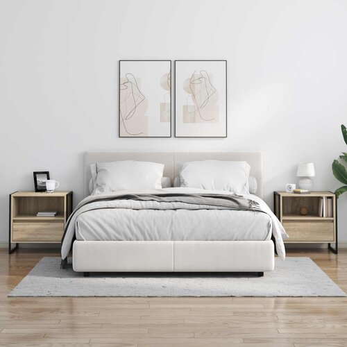  Noćni ormarić 2 pcs Sonoma 50 x 39,5 x 50 cm Konstruirano drvo Slike
