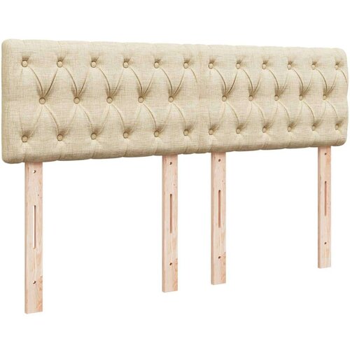 vidaXL Box spring postelja z vzmetnico krem 140x200 cm blago Cene