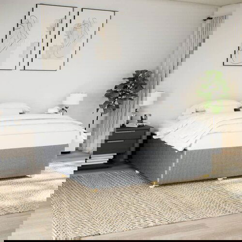VidaXL Okvir za krevet bez madraca svjetlosivi 200 x 200 cm od tkanine Slike