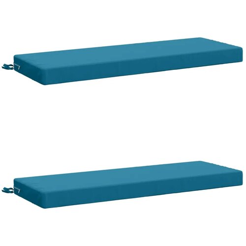  Jastučići za klupe - 2 dijela SOEST 2 kom. 100% poliester - Svjetloplava 120 x 40 x 8 cm Poliester Slike