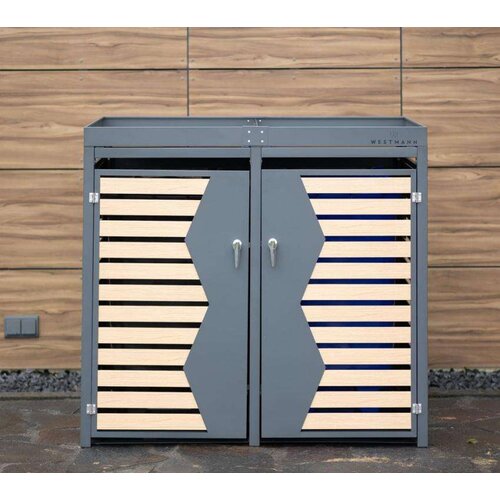  Westman Spremi&scaron;te za 2 kante za smeće | 2x240 litara | Antracit | 84x134x125 cm - BRANDED IN GERMANY Cijene