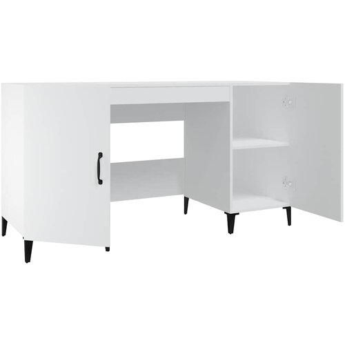  Radni stol bijeli 140 x 50 x 75 cm od konstruiranog drva Bijela Slike