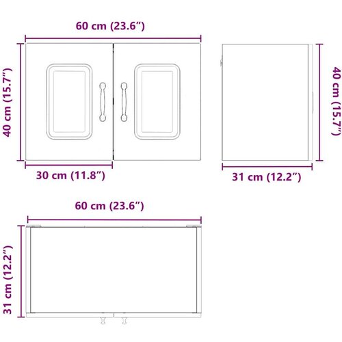 VidaXL Zidni kuhinjski ormarić 2 pcs Umjetnički hrast 60 x 31 x 40 cm Slike