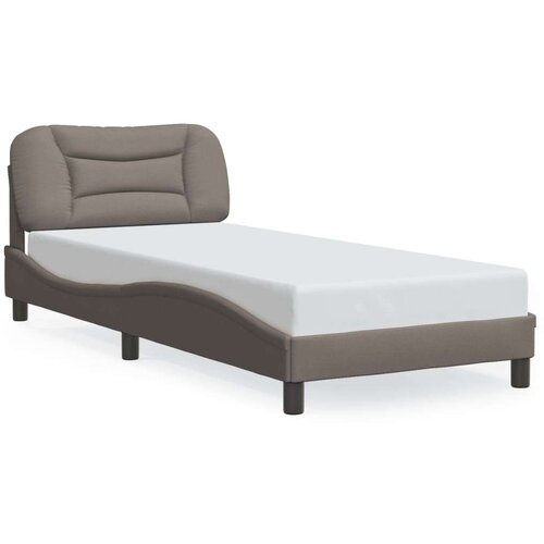  posteljni okvir z LED brez vzmetnice Taupe 80x200 cm Tkanina Cene
