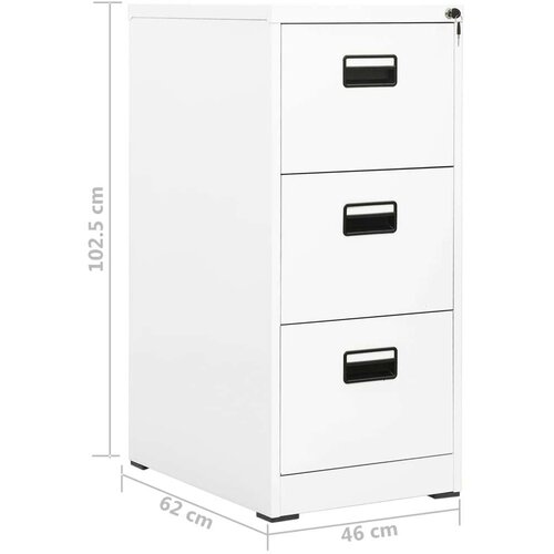 VidaXL Ormarić za spise bijeli 46 x 62 x 102,5 cm čelični Slike