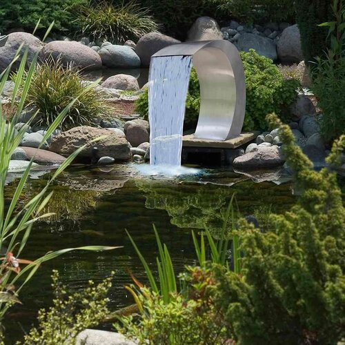 Fontana s vodopadom za bazen od nehrđajućeg čelika 45x30x60 cm Slike