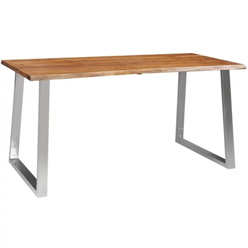  Jedilna miza 160x80x75 cm trakacijev les in nerjaveče jeklo
